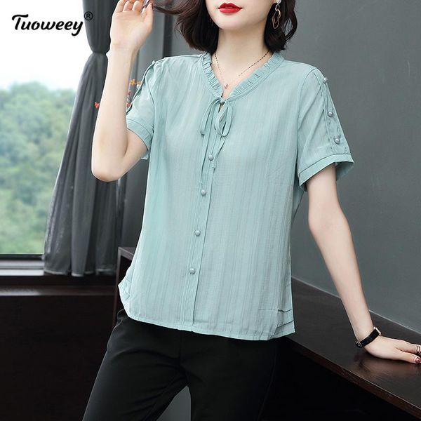 women's blouses & shirts 2021 fashion chiffon women blouse shirt short sleeve pink ladies blusas feminine, White
women's blouses & shirts 2021 fashion chiffon women blouse shirt short sleeve pink ladies blusas feminine, White