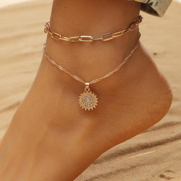 anklets women anklet sun bracelets woman hollow layered bangles creative charms chain fashion beaded gold color korean alloy pulseras, Red;blue
anklets women anklet sun bracelets woman hollow layered bangles creative charms chain fashion beaded gold color korean alloy pulseras, Red;blue