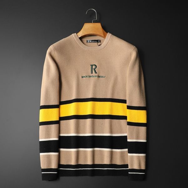 boutique sweater men's in autumn and winter of 2021 fashion embroidered striped, White;black
boutique sweater men's in autumn and winter of 2021 fashion embroidered striped, White;black