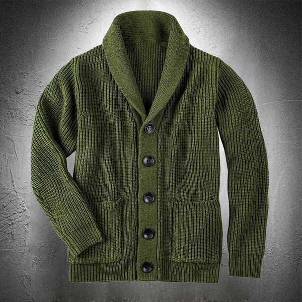 army green cardigan sweater men sweater coat coarse wool sweater thicken warm casual coat men fashion clothing button up 211018, White;black
army green cardigan sweater men sweater coat coarse wool sweater thicken warm casual coat men fashion clothing button up 211018, White;black