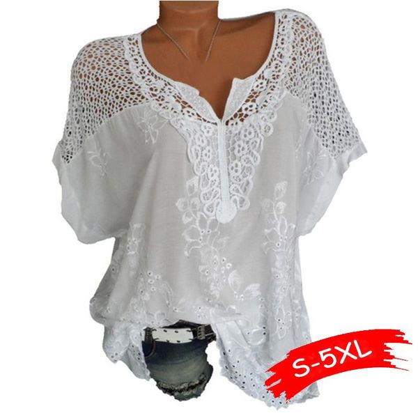 women's blouses & shirts lace v neck short sleeve embroidered batwing loose shirt summer white sweet plus size 5xl
women's blouses & shirts lace v neck short sleeve embroidered batwing loose shirt summer white sweet plus size 5xl