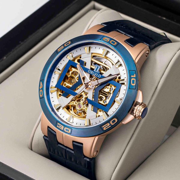 oblvlo new design rose gold automatic watches with skeleton dial leather strap waterproof big watch um, Slivery;brown
oblvlo new design rose gold automatic watches with skeleton dial leather strap waterproof big watch um, Slivery;brown