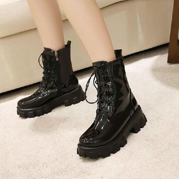 boots women ankle mid heels shoes woman shiny patent leather booties platform shoe chaussures femme zapatos mujer sapato nh008, Black
boots women ankle mid heels shoes woman shiny patent leather booties platform shoe chaussures femme zapatos mujer sapato nh008, Black
