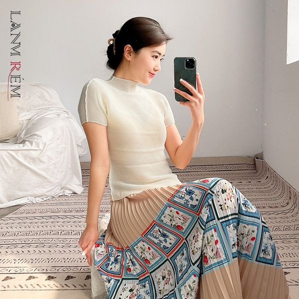 women black folds big size t-shirt turtleneck neck short sleeve fashion tide spring and summer 2d1574 210507, White
women black folds big size t-shirt turtleneck neck short sleeve fashion tide spring and summer 2d1574 210507, White