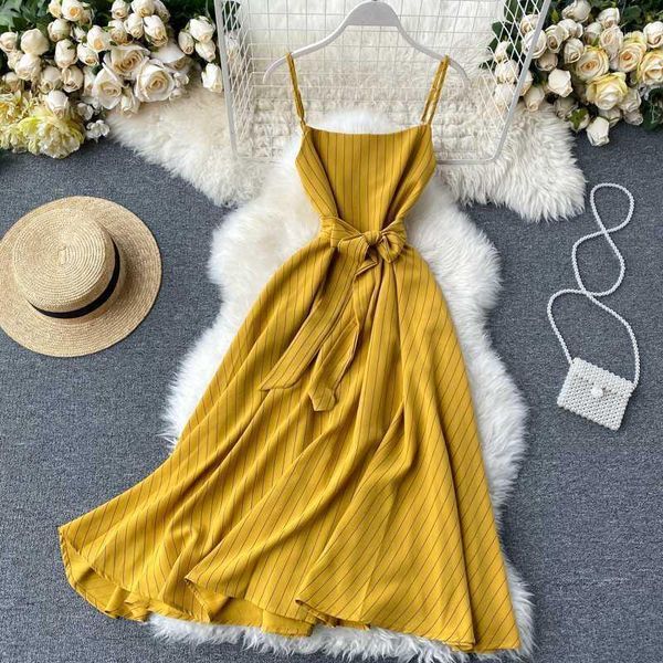 women vintage striped dresses summer backless spaghetti strap dress slim high waist sashes casual vestidos1, Black;gray
women vintage striped dresses summer backless spaghetti strap dress slim high waist sashes casual vestidos1, Black;gray