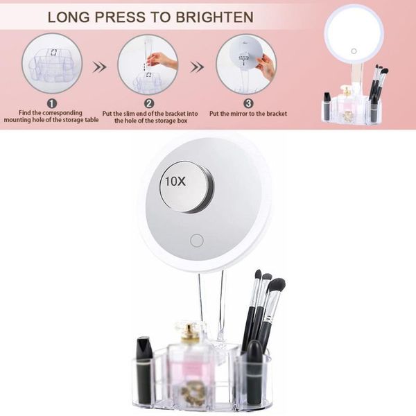 compact mirrors led lights lighted vanity makeup mirror storage base light up touch switch adjustable desk cosmetic 640g
compact mirrors led lights lighted vanity makeup mirror storage base light up touch switch adjustable desk cosmetic 640g