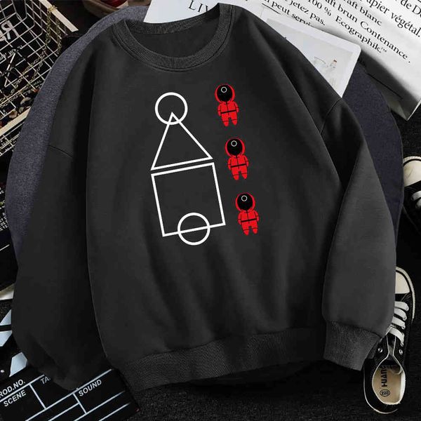 squid printed men's sweatshirt, round neck warm sweater, hip-hop style loose men's street cloth, korean tv seri, autumn and winter, Black
squid printed men's sweatshirt, round neck warm sweater, hip-hop style loose men's street cloth, korean tv seri, autumn and winter, Black