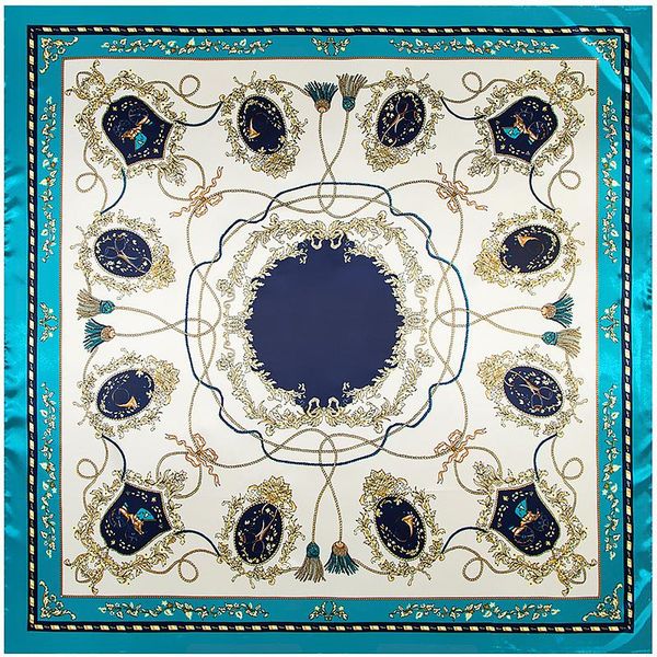 scarves classic ladies square silk scarf large soft shawls outdoor wraps hijab women pareo fashion bandana foulard kerchief 90x90cm, Blue;gray
scarves classic ladies square silk scarf large soft shawls outdoor wraps hijab women pareo fashion bandana foulard kerchief 90x90cm, Blue;gray