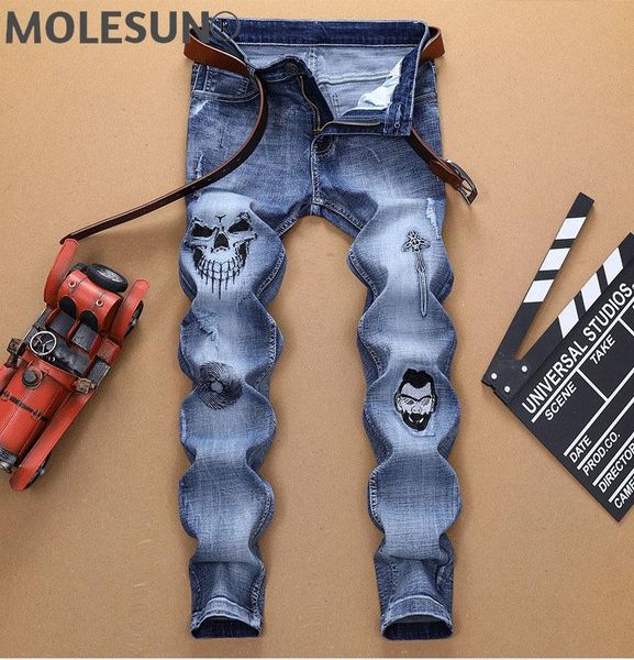 men's jeans european american style fashion brand men blue luxury denim trousers slim straight skull pattern for
men's jeans european american style fashion brand men blue luxury denim trousers slim straight skull pattern for