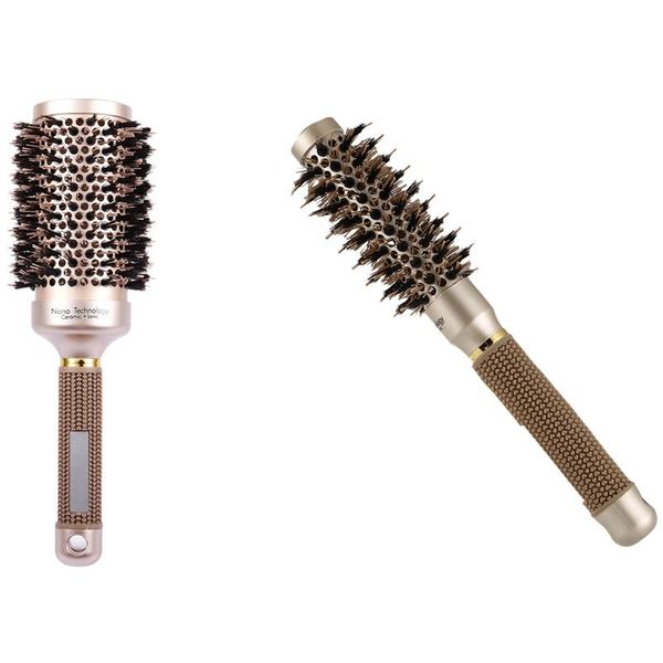 hair brushes 2pcs round barrel brush with simulation boar bristle, for drying, styling, curling, gold,1 inch & 2.1, Silver
hair brushes 2pcs round barrel brush with simulation boar bristle, for drying, styling, curling, gold,1 inch & 2.1, Silver