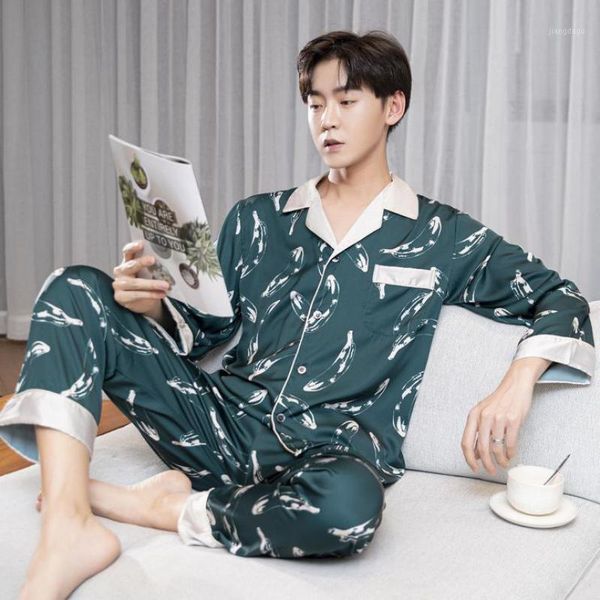 men pajamas set lapel rayon 2pcs pjs suits long sleeve sleepwear casual pyjamas plus size 3xl shirt&pant printed home wear men's, Black;brown
men pajamas set lapel rayon 2pcs pjs suits long sleeve sleepwear casual pyjamas plus size 3xl shirt&pant printed home wear men's, Black;brown
