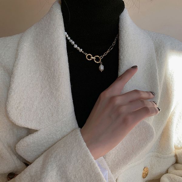 genuine gold electroplating autumn and winter personalized freshwater pearl clavicle chain korean east gate fashion necklace temperament net, Silver
genuine gold electroplating autumn and winter personalized freshwater pearl clavicle chain korean east gate fashion necklace temperament net, Silver