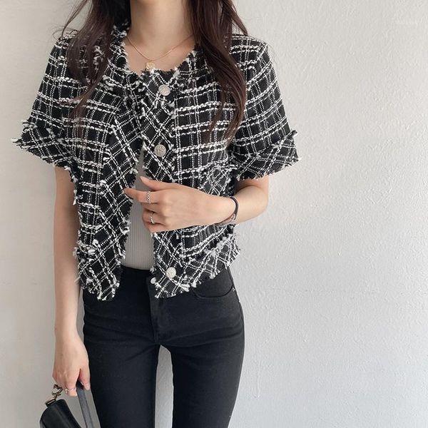 women's wool & blends summer loose tassel fashion outwear 2021 vintage women short coat sleeve single breasted lady chic korean jacket, Black
women's wool & blends summer loose tassel fashion outwear 2021 vintage women short coat sleeve single breasted lady chic korean jacket, Black
