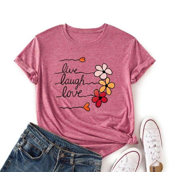 women crew neck short sleeve casual summer cotton t-shirts graphic tee female clothes live laugh love shirts for woman women's t-shirt, White
women crew neck short sleeve casual summer cotton t-shirts graphic tee female clothes live laugh love shirts for woman women's t-shirt, White