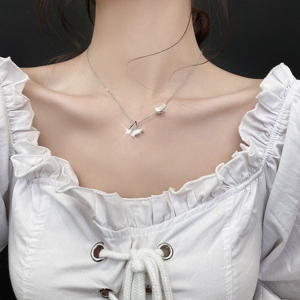 chain women pendants simple titanium steel butterfly necklace women's design net red clavicle, Silver
chain women pendants simple titanium steel butterfly necklace women's design net red clavicle, Silver