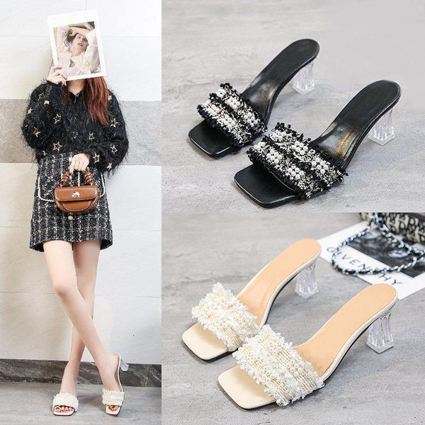 slippers designer fashion sandals and with pearls for women summer string bead square toe transparent high heels slides etti, Black
slippers designer fashion sandals and with pearls for women summer string bead square toe transparent high heels slides etti, Black