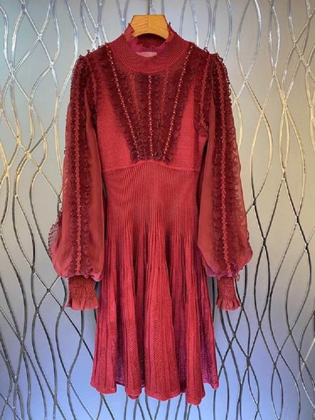casual dresses knitted dress 2021 autumn winter style women ruffle lace deco long sleeve white red black sweater pullover, Black;gray
casual dresses knitted dress 2021 autumn winter style women ruffle lace deco long sleeve white red black sweater pullover, Black;gray