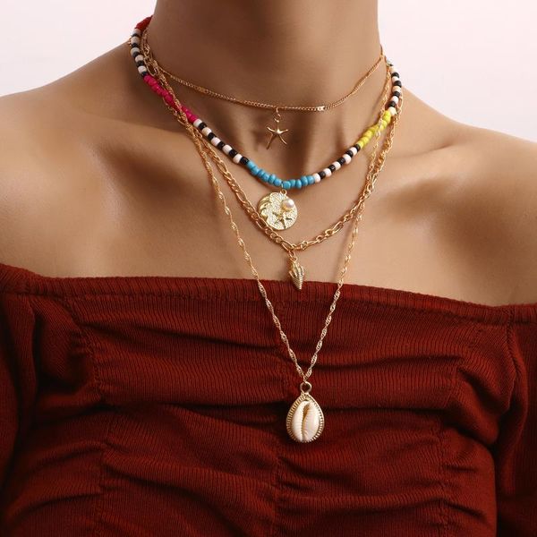 pendant necklaces bohemian multilayer chain necklace for women jewelry conch shell gold summer beach boho beaded girls, Silver
pendant necklaces bohemian multilayer chain necklace for women jewelry conch shell gold summer beach boho beaded girls, Silver