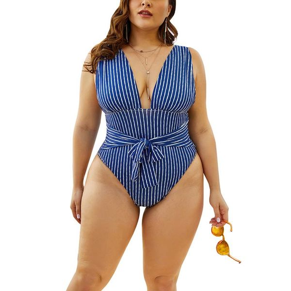 women's swimwear plus-sized women striped swimsuit, split deep v-neck backless triangle slim swearwear with wailtband, White;black
women's swimwear plus-sized women striped swimsuit, split deep v-neck backless triangle slim swearwear with wailtband, White;black