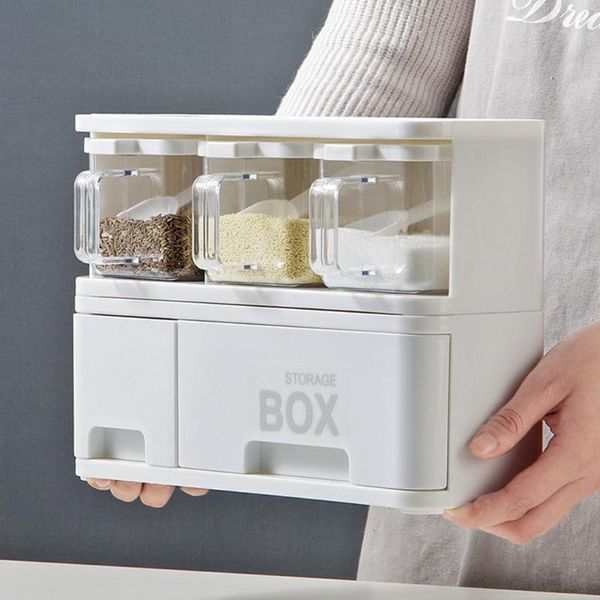 storage bottles & jars plastic seasoning box set kitchen organizer rangement cuisine stackable condiment container with drawer
storage bottles & jars plastic seasoning box set kitchen organizer rangement cuisine stackable condiment container with drawer