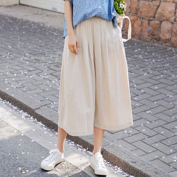 johnature women high waist summer wide leg pants cotton linen solid color trouser loose female pockets pleated pants 210521, Black;white
johnature women high waist summer wide leg pants cotton linen solid color trouser loose female pockets pleated pants 210521, Black;white