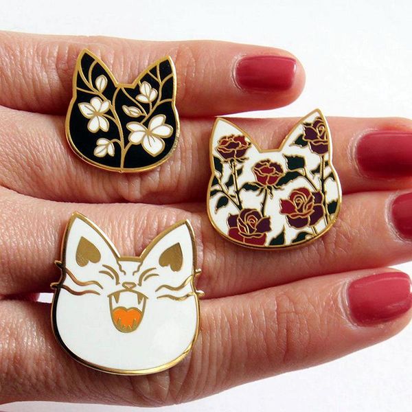 pins, brooches kawaii cartoon floral cat enamel brooch pins badge lapel pin collar jeans jacket fashion jewelry accessories, Gray
pins, brooches kawaii cartoon floral cat enamel brooch pins badge lapel pin collar jeans jacket fashion jewelry accessories, Gray