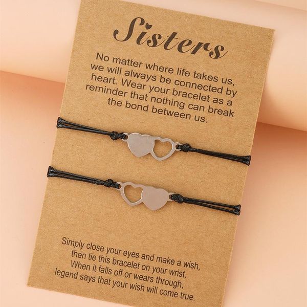 charm bracelets sister card bracelet 2 piece set european and american creative stainless steel heart-shaped good friend, Golden;silver
charm bracelets sister card bracelet 2 piece set european and american creative stainless steel heart-shaped good friend, Golden;silver