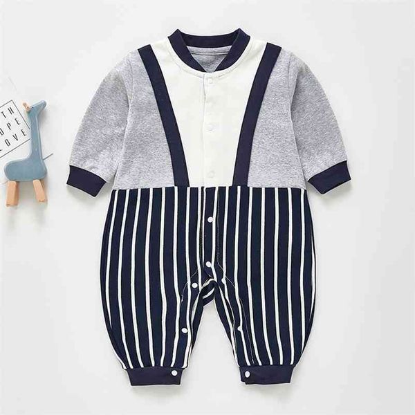 spring casual baby clothes boys stripe romper long sleeve boy rompers fake two piece jumpsuit 210521, Blue
spring casual baby clothes boys stripe romper long sleeve boy rompers fake two piece jumpsuit 210521, Blue