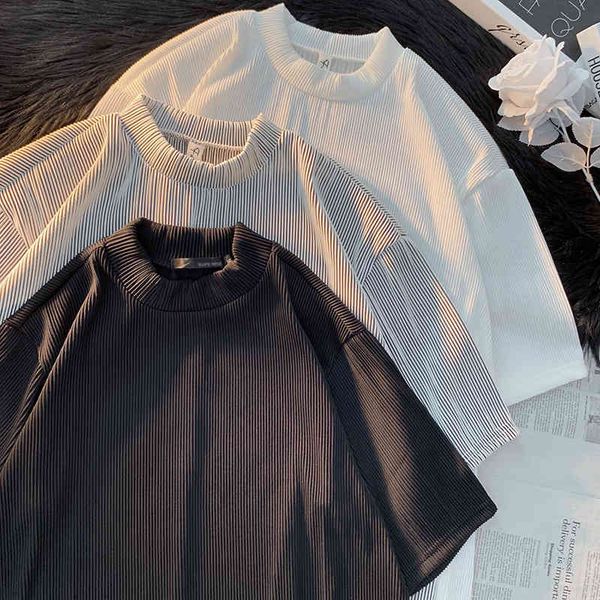 men's t-shirts summer pleated t-shirt fashion gray/black/white casual short sleeve t shirt men streetwear loose ice silk tshirt me, White;black
men's t-shirts summer pleated t-shirt fashion gray/black/white casual short sleeve t shirt men streetwear loose ice silk tshirt me, White;black