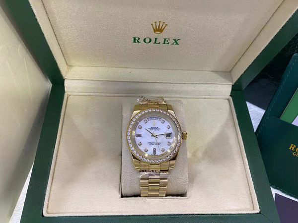 with original box luxury fashion watches 8k white yellow gold diamond dial & bezel 18038 automatic mens men's watch 20288, Slivery;brown
with original box luxury fashion watches 8k white yellow gold diamond dial & bezel 18038 automatic mens men's watch 20288, Slivery;brown