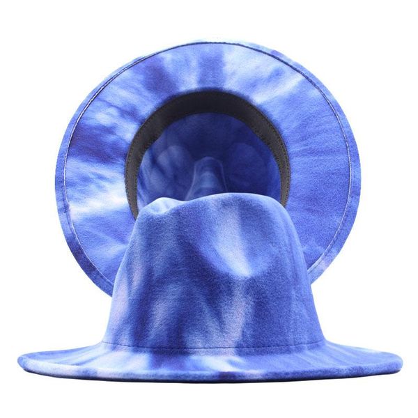 wide brim hats multicolor women winter tie dye printing felt fedora hat fascinator panama sombrero jazz cap, Blue;gray
wide brim hats multicolor women winter tie dye printing felt fedora hat fascinator panama sombrero jazz cap, Blue;gray