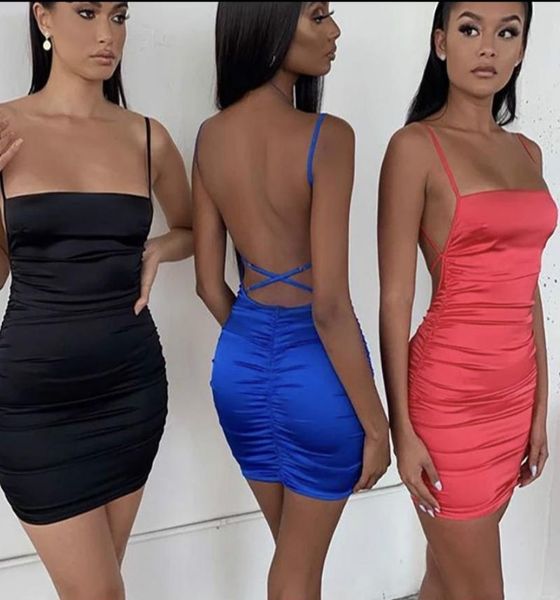 casual dresses 2021 summer spaghetti strap mini satin dress women backless cross bandage bodycon party pleated stretch club, Black;gray
casual dresses 2021 summer spaghetti strap mini satin dress women backless cross bandage bodycon party pleated stretch club, Black;gray