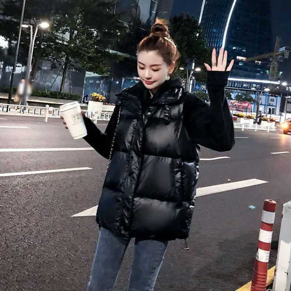 down cotton vest women's short waistcoat stand collar loose thickened coat, White
down cotton vest women's short waistcoat stand collar loose thickened coat, White