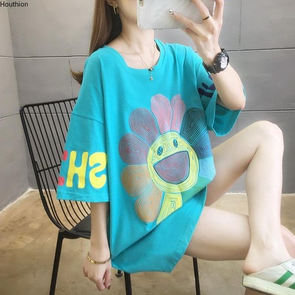houthion women's t-shirt summer loose all-match o-neck short sleeve fashion casual large size mid-length cartoon print, White
houthion women's t-shirt summer loose all-match o-neck short sleeve fashion casual large size mid-length cartoon print, White