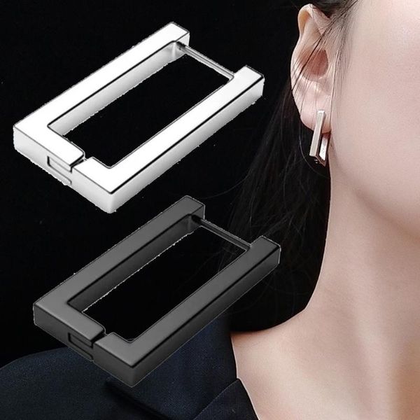 hoop & huggie minimalist square earrings for women black white color stainless steel rectangle ear jewelry chic simple geometric, Golden;silver
hoop & huggie minimalist square earrings for women black white color stainless steel rectangle ear jewelry chic simple geometric, Golden;silver