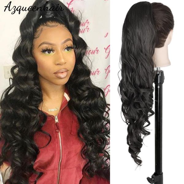 synthetic wigs azqueen black 26-inch loose wave hair with drawstring ponytail fake pony fiber heat-resistant
synthetic wigs azqueen black 26-inch loose wave hair with drawstring ponytail fake pony fiber heat-resistant