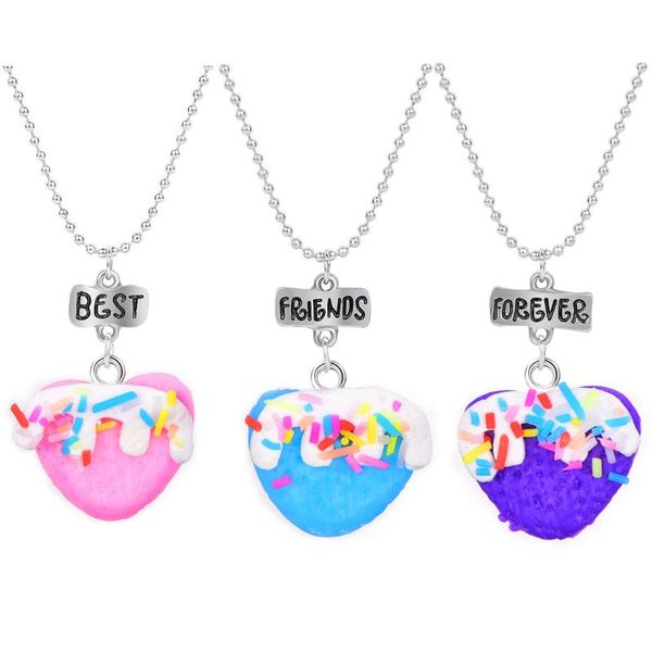 pendant necklaces 3 in set kids dessert heart necklace friend forever for women silver color chain bff friendship jewelry
pendant necklaces 3 in set kids dessert heart necklace friend forever for women silver color chain bff friendship jewelry