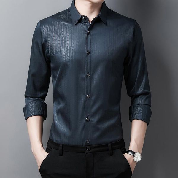 men's casual shirts 2021 autumn fashion all-match business simple dark pattern shirt soft, comfortable and stylish, White;black
men's casual shirts 2021 autumn fashion all-match business simple dark pattern shirt soft, comfortable and stylish, White;black
