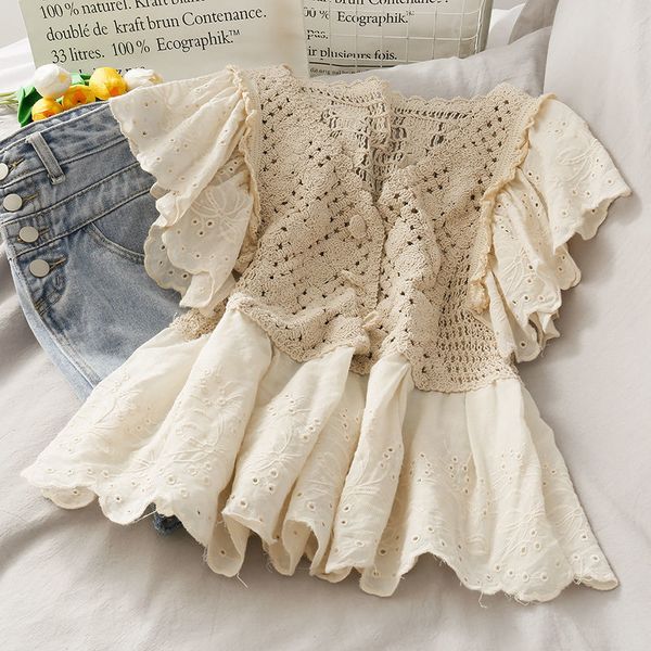 women's sweaters sweet crocheted v-neck hollow lace shirt women summer girl loose thin short-sleeved jvvd, White;black
women's sweaters sweet crocheted v-neck hollow lace shirt women summer girl loose thin short-sleeved jvvd, White;black