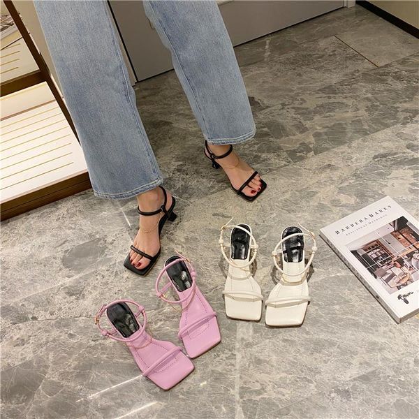 summer square head with thin heel sandals female chain kitten tide niche women's shoes, Black
summer square head with thin heel sandals female chain kitten tide niche women's shoes, Black