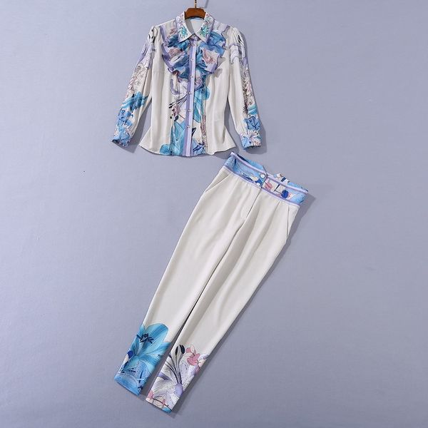 women's two piece pants european and american women's wear winter style long-sleeved sequined lapel printed shirt trousers fashion, White
women's two piece pants european and american women's wear winter style long-sleeved sequined lapel printed shirt trousers fashion, White
