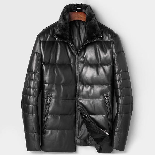 men's leather & faux genuine jacket winter men collar down clothes 2021 casual warm sheepskin coat plus size my, Black
men's leather & faux genuine jacket winter men collar down clothes 2021 casual warm sheepskin coat plus size my, Black