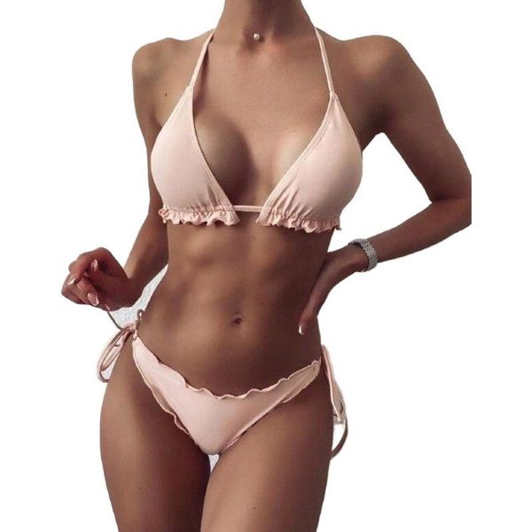 women's swimwear summer bikini 2021 woman solid color swimsuit set suit mujer 2 peice women donsignet, White;black
women's swimwear summer bikini 2021 woman solid color swimsuit set suit mujer 2 peice women donsignet, White;black