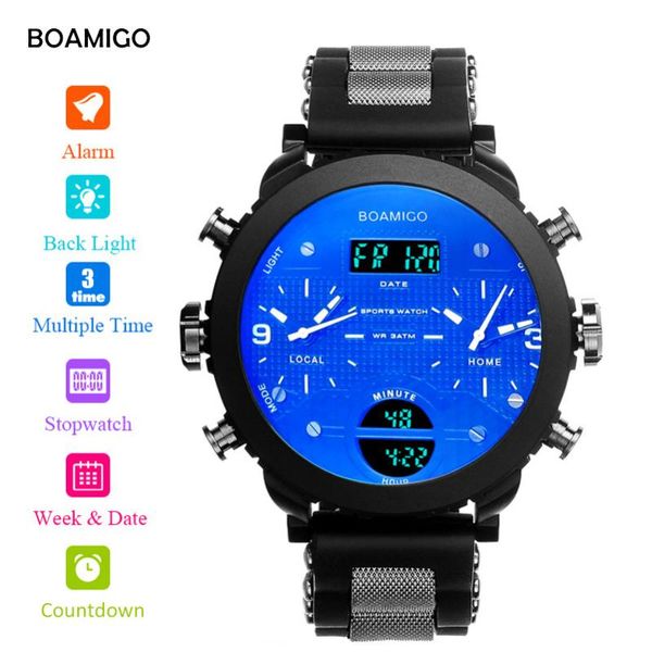 wristwatches boamigo men creative dial quartz watch rubber band led backlight alarm satch military sport with calendar relogio, Slivery;brown
wristwatches boamigo men creative dial quartz watch rubber band led backlight alarm satch military sport with calendar relogio, Slivery;brown