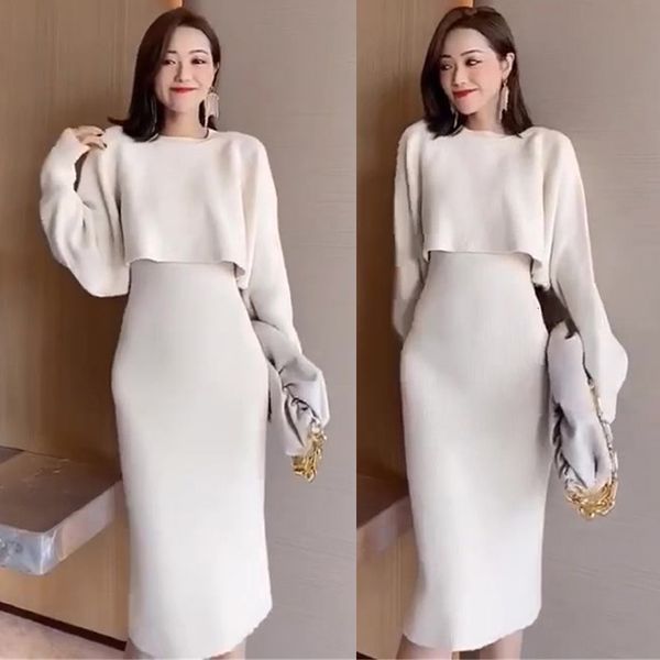 women's polos short women's suit around the neck knitted sweet pure clothes two fine pieces long clothing, White 
women's polos short women's suit around the neck knitted sweet pure clothes two fine pieces long clothing, White