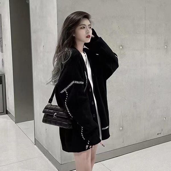 women's sweaters cmaz idle style sweater cardigan coat female loose outer wear 20, White;black 
women's sweaters cmaz idle style sweater cardigan coat female loose outer wear 20, White;black