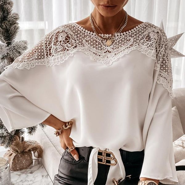 women's blouses & shirts long sleeve white blouse ladies women hollow lace stitching chiffon shirt d698
women's blouses & shirts long sleeve white blouse ladies women hollow lace stitching chiffon shirt d698