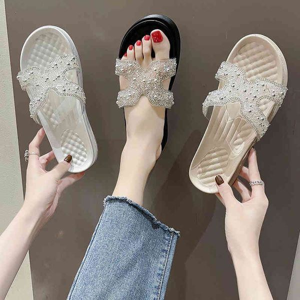 net red pearl sandals women's summer wear ins tide 2021 new fashion muffin bottom versatile one word beach shoes, Black
net red pearl sandals women's summer wear ins tide 2021 new fashion muffin bottom versatile one word beach shoes, Black
