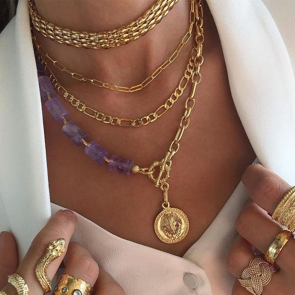 pendant necklaces kissme hyperbole thick gold color multi-layered metal link chains for women bohemian lion nameplate, Silver
pendant necklaces kissme hyperbole thick gold color multi-layered metal link chains for women bohemian lion nameplate, Silver