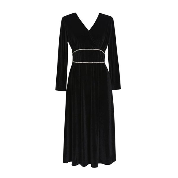 empire v neck long sleeve midi evening paty dress winter black elegant d1490 210514, Black;gray
empire v neck long sleeve midi evening paty dress winter black elegant d1490 210514, Black;gray